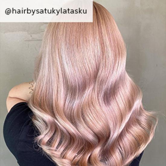 Image of pink Glass Hair, created using Wella Professionals