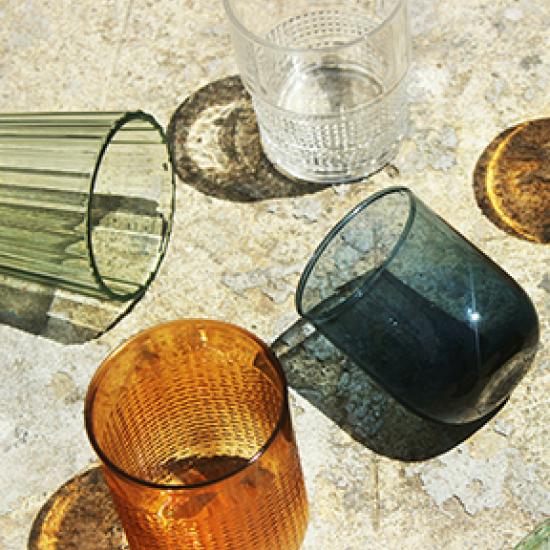Image of colored glass drinking glasses 
