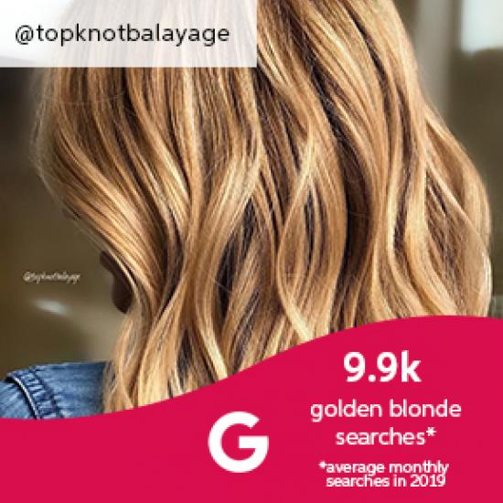 Close-up of woman with golden blonde hair, created using Wella Professionals.