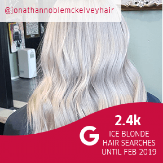 Back of womans head with ice blonde hair, created using Wella Professionals