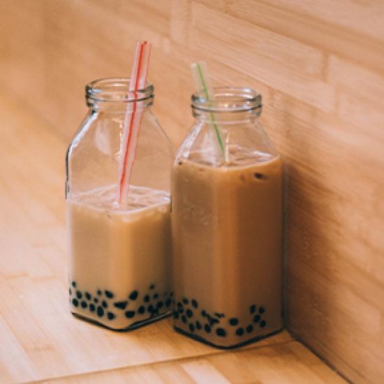 Two iced coffees