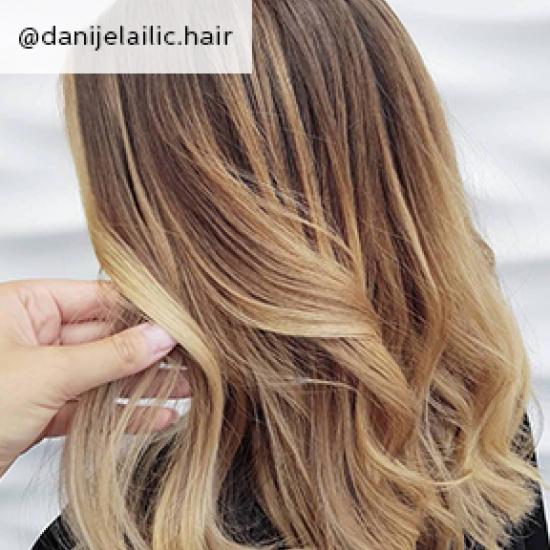 Milk tea hair, created using Wella Professionals