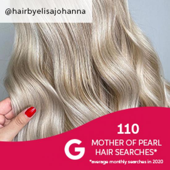 Back of wavy mother of pearl hair, created using Wella Professionals
