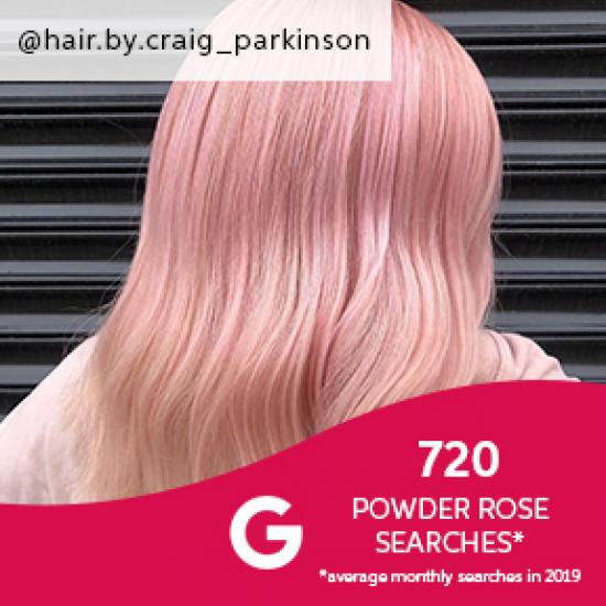 Powder rose hair, created using Wella Professionals