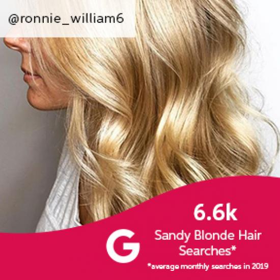 Side profile of woman with curled sandy blonde hair, created using Wella Professionals.