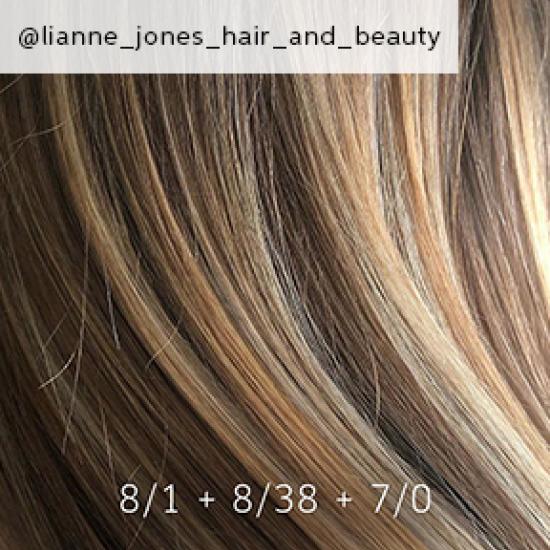 Swatch of toffee blonde hair