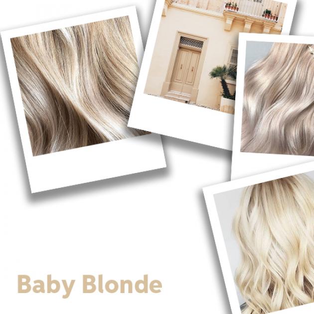 Polaroids of women with baby blonde wavy hair