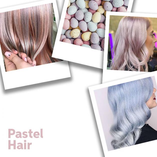 Collage of pastel images and pastel hair