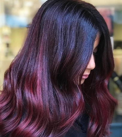 dark purple hair color