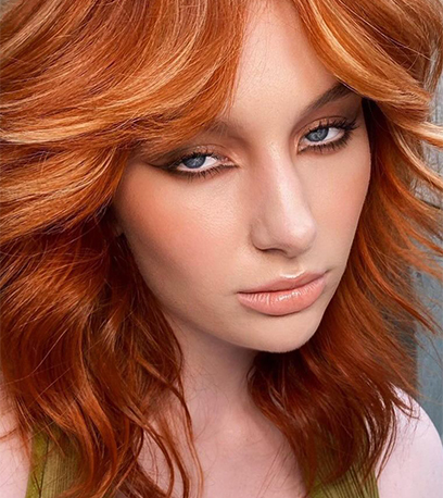 Image of bright Ginger Blonde, created using Wella Professionals