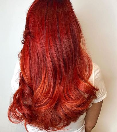 Image of bright Halloween Hair, created using Wella Professionals