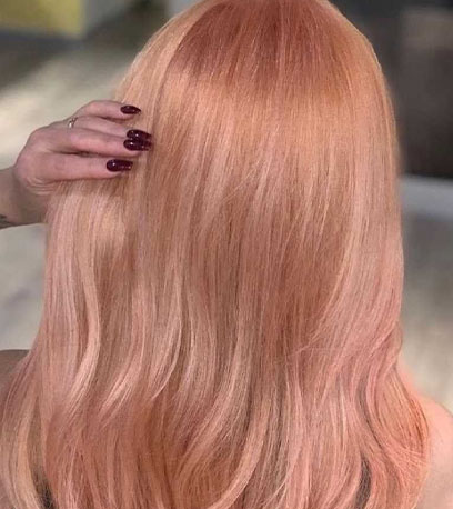 Image of Peach Blonde Hair, created using Wella Professionals 