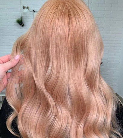 Image of Peach Blonde Hair, created using Wella Professionals 