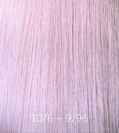 Pearlescent pink hair, created using Wella Professionals