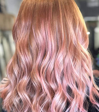 Pastel pink hair, created using Wella Professionals