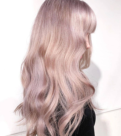 Metallic rose hair, created using Wella Professionals