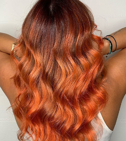 Image of fiery Sunset Blonde Hair, created using Wella Professionals